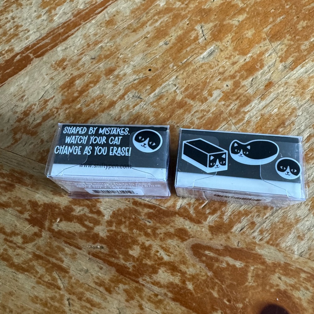Set of two 9 Lives Cat Eraser - Black and White, fun!! - Picture 2 of 2